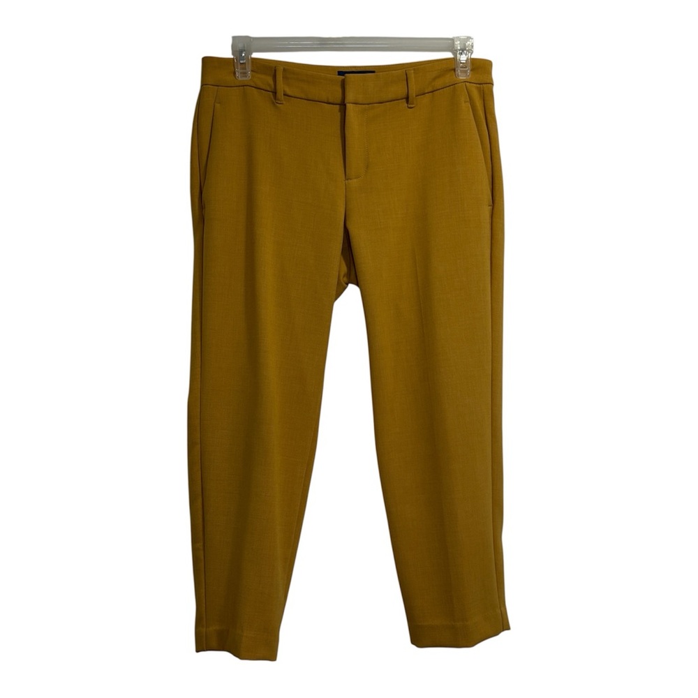 Old Navy Harper Mid-Rise Crop Pants 8 Regular Mustard Yellow Slim Work Office - Picture 1 of 13